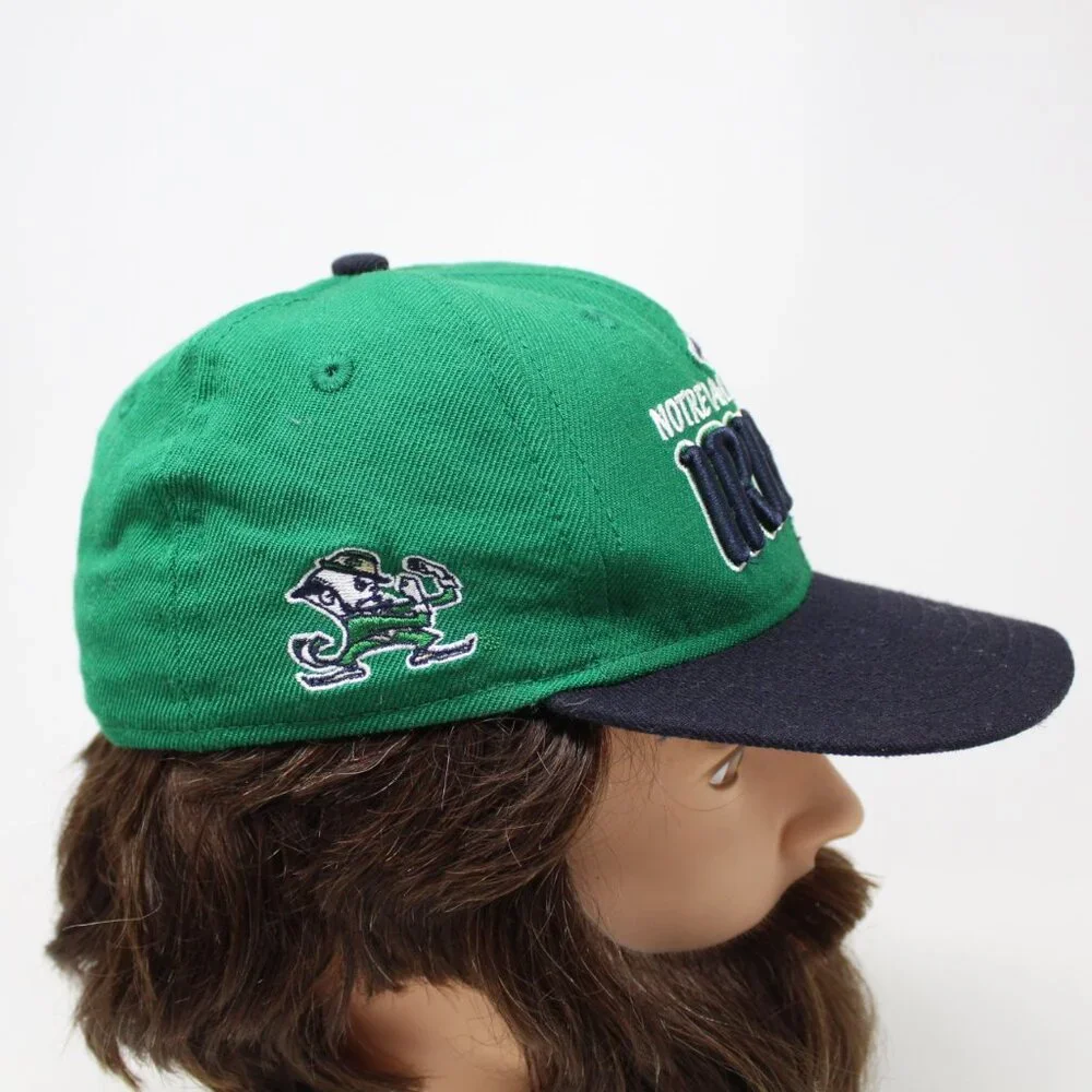 Notre Dame Irish Fitted Hat Adult sz‎ 6 1/2 Green New Era 59FIFTY NCAA Wool Cap